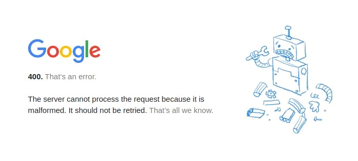 google error 400