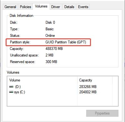 gpt partition style