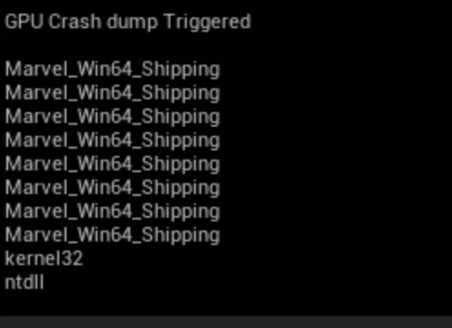 gpu crash dump triggered marvel rivals