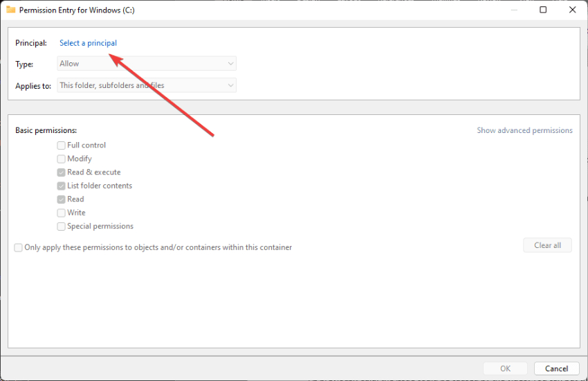 grant full access to user folder-4