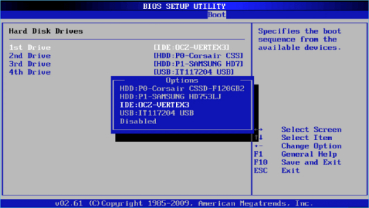 hard drive in bios