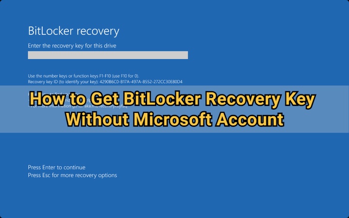 how to get bitlocker recovery key without microsoft account