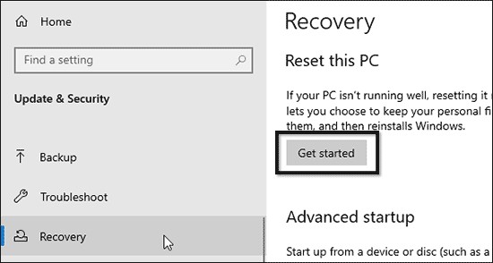 how to reset your Asus laptop to factory settings