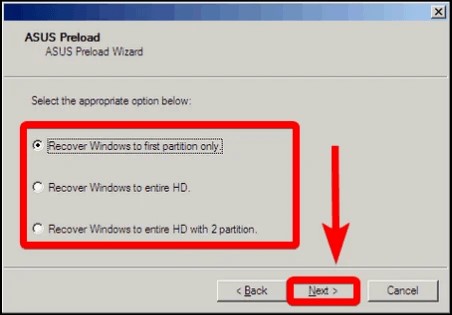 how to reset your Asus laptop to factory settings
