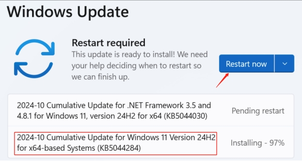 Installez le correctif KB5044284
