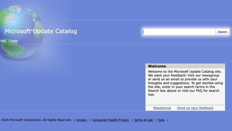 install the update via microsoft update catalog