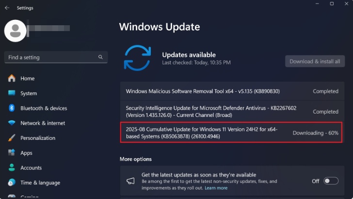 kb5063878 update