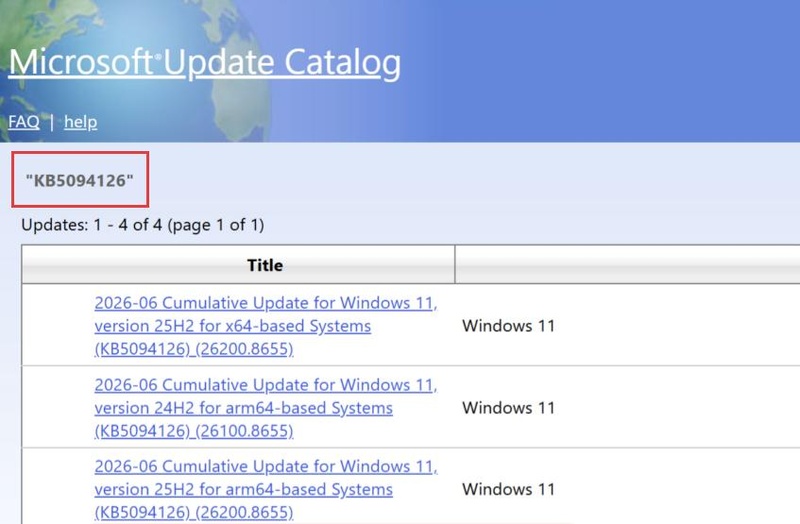 Kb5094126 in update catalog