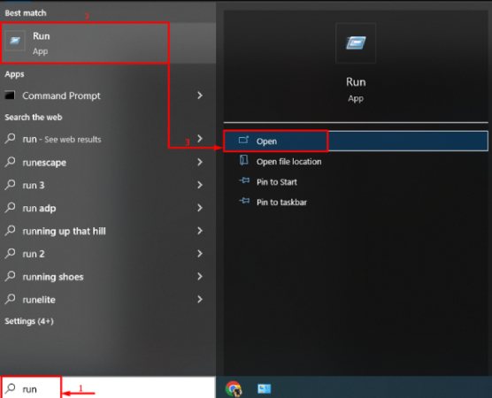 Launching run in computer
