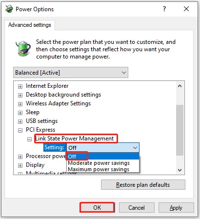 link state power management