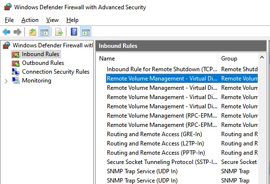 locate remote volume management