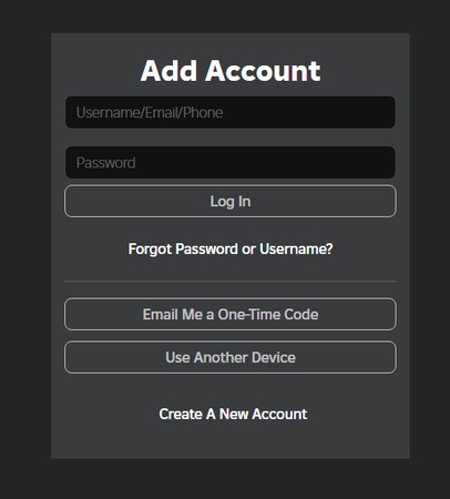 log in roblox account