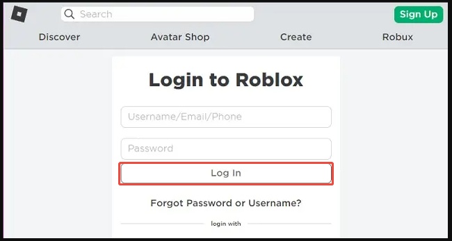 login to roblox