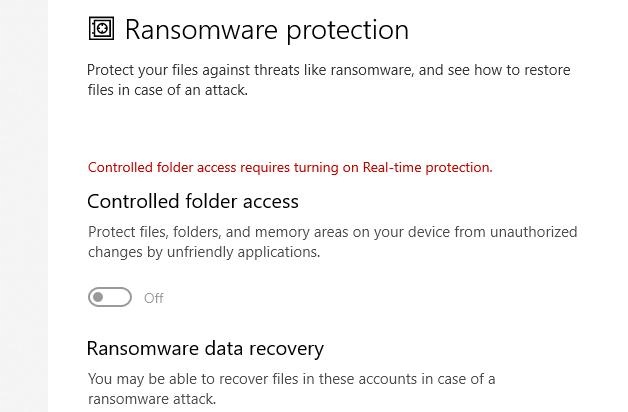 manage ransomware protection