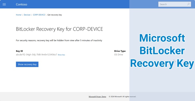 microsoft bitlocker recovery key