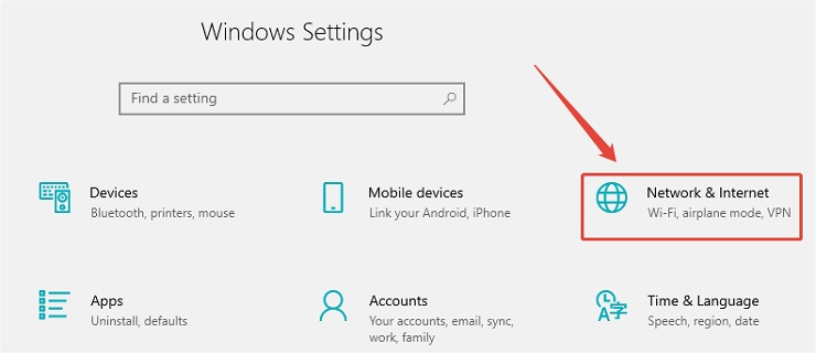 zu Netzwerk und Internet navigieren