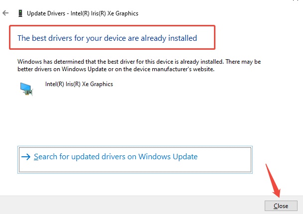 no updates for driver