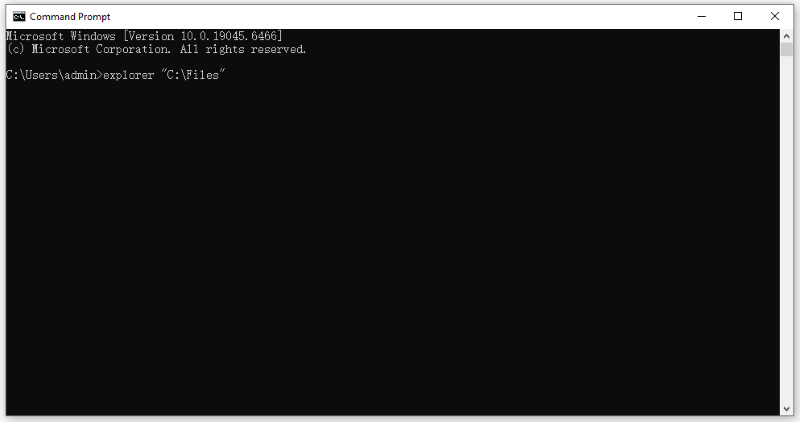 open a file in file explorer with cmd