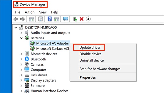 Geräte-Manager öffnen für Treiberupdate
