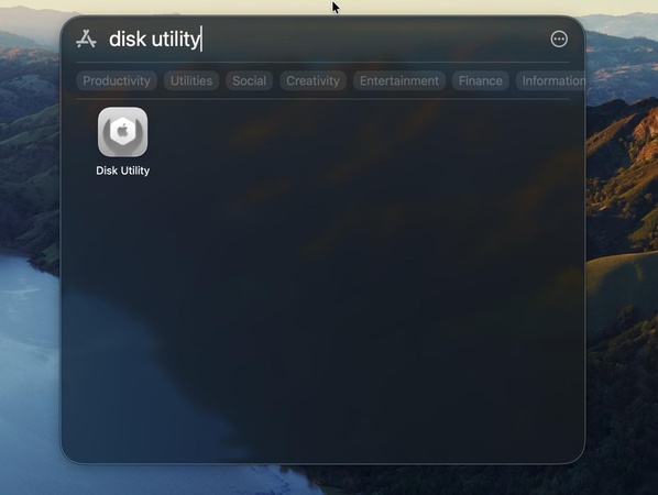 open disk utility under applications
