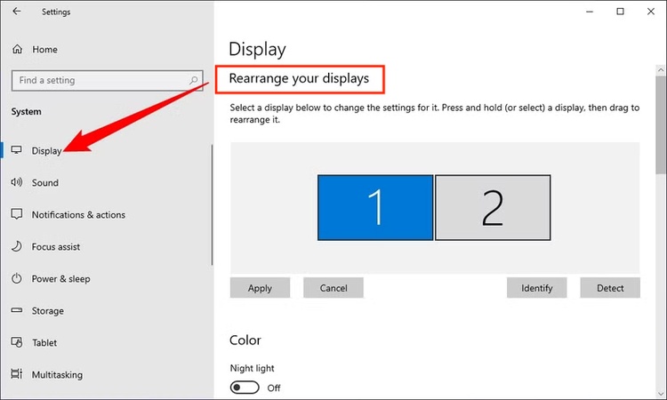 rearrange your displays