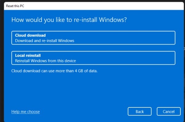 Reinstall Option