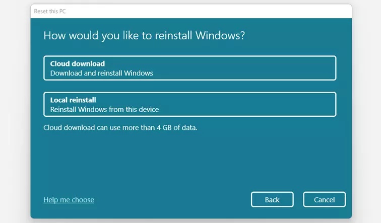 reinstall windows system
