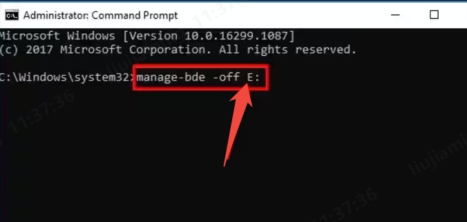 remove bitlocker via cmd