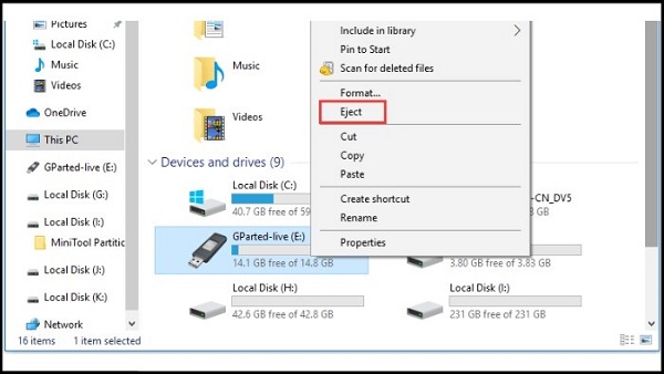 remove external devices