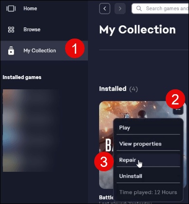 repair battlefield 6 files on ea app