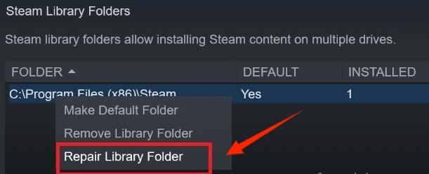 repair library folder