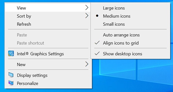 reset the desktop icon arrangement