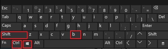 restart graphic drivers shortcut keys