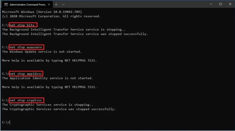 restart windows update services