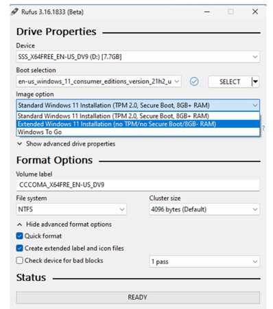 install win11 without tpm using rufus