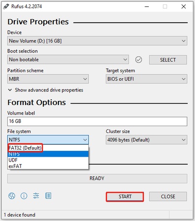 rufus format usb