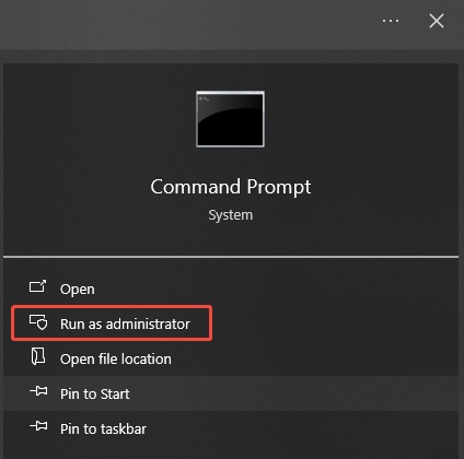 run as administrator