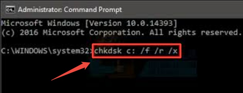 run chkdsk command