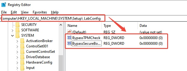 run comman bypass tpm check and secure boot