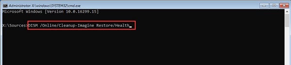 Run DISM Tool to fix error code 0x8007000d