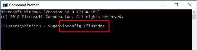 run ipconfig flushdns command