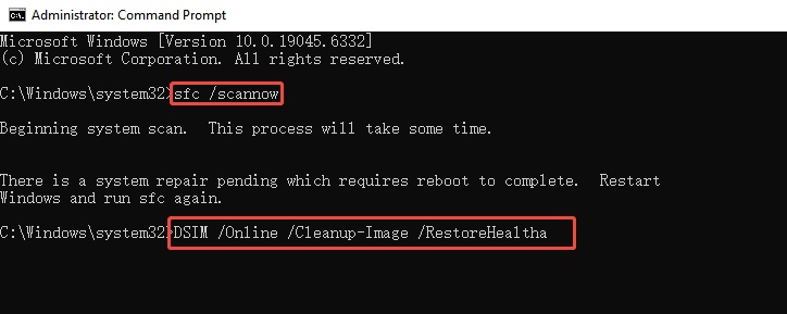 run the command sfc