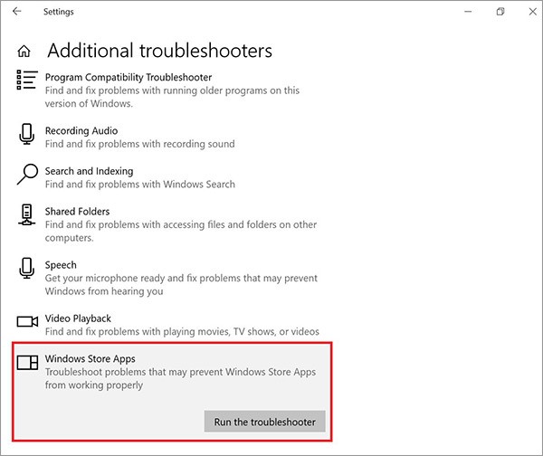 run the store apps troubleshooter to fix 0xa00f4244 nocamerasareattached