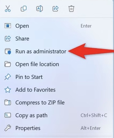 run windows security as administrator