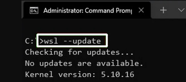 run wsl update command