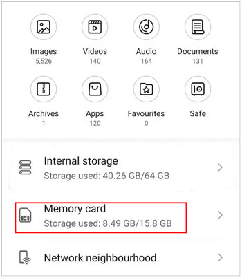 sd memory card on phone