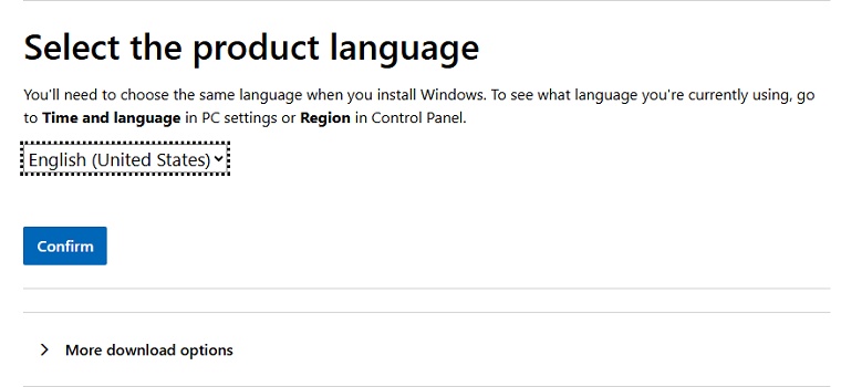 select iso language