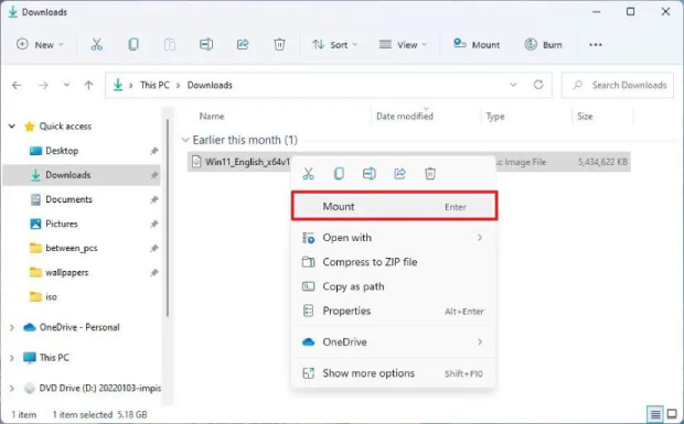 mount iso file