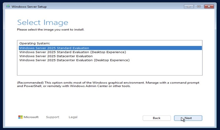 select windows server