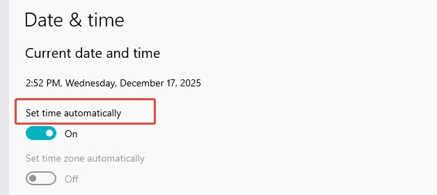 set time automatically